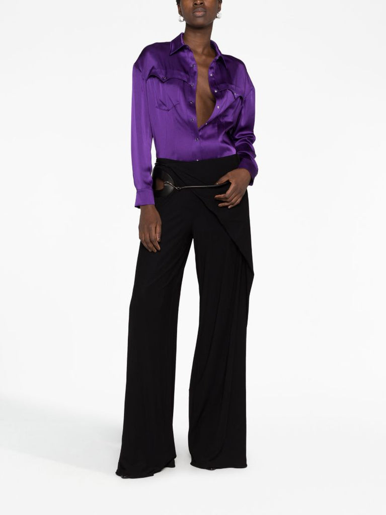 Black Wide Leg Wrap Pants