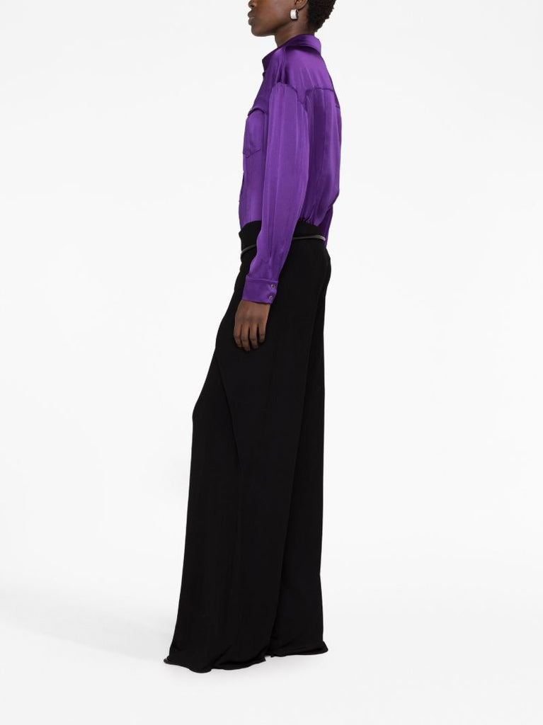 Black Wide Leg Wrap Pants