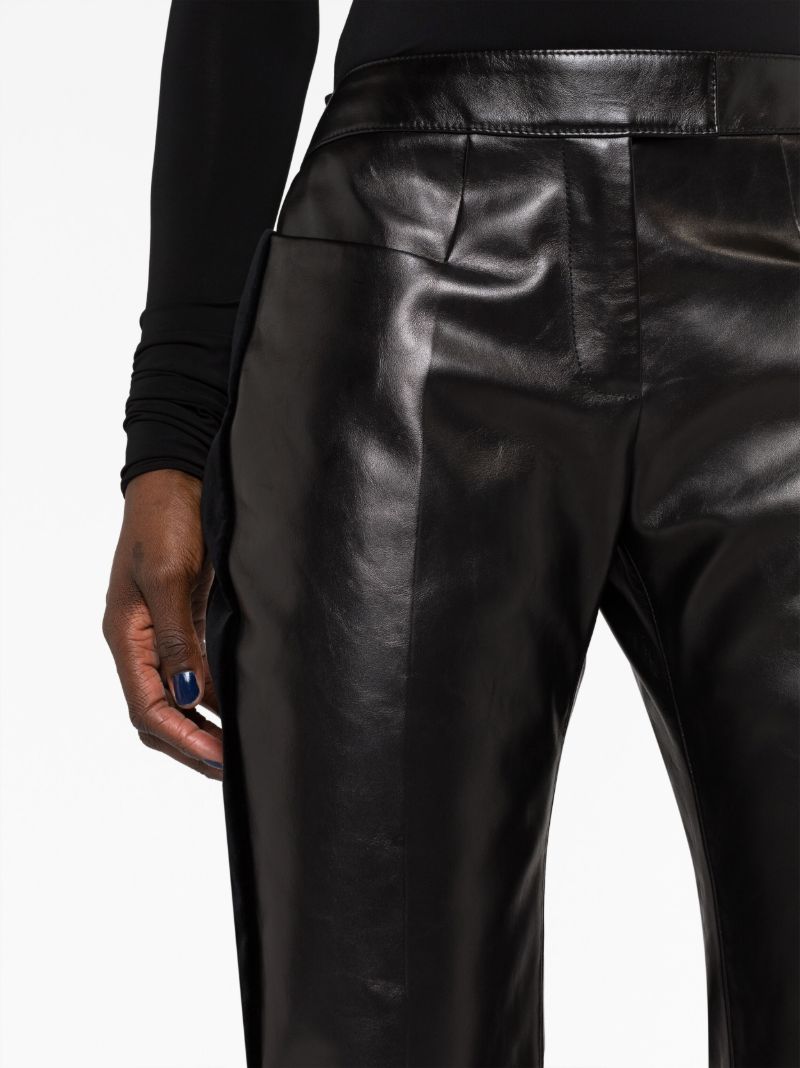 Black Flared Leather Trousers