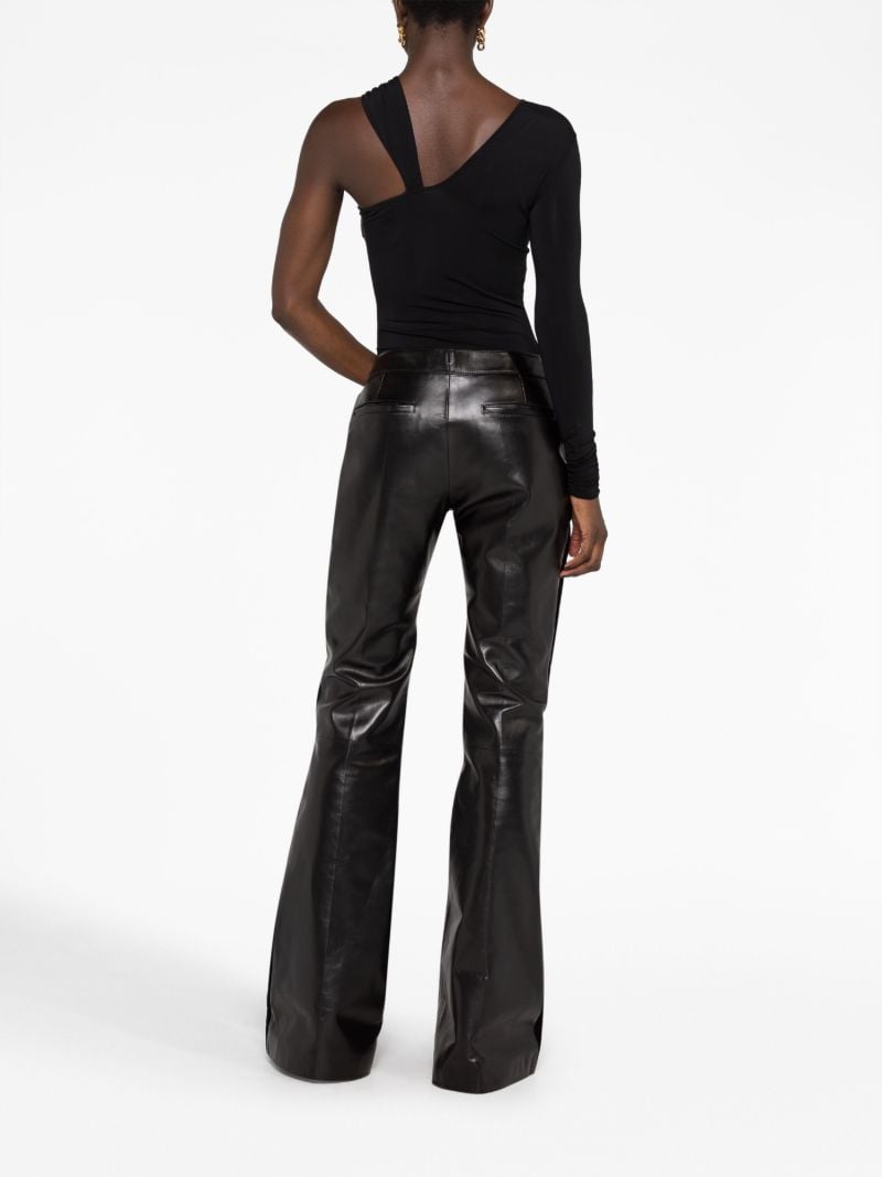 Black Flared Leather Trousers