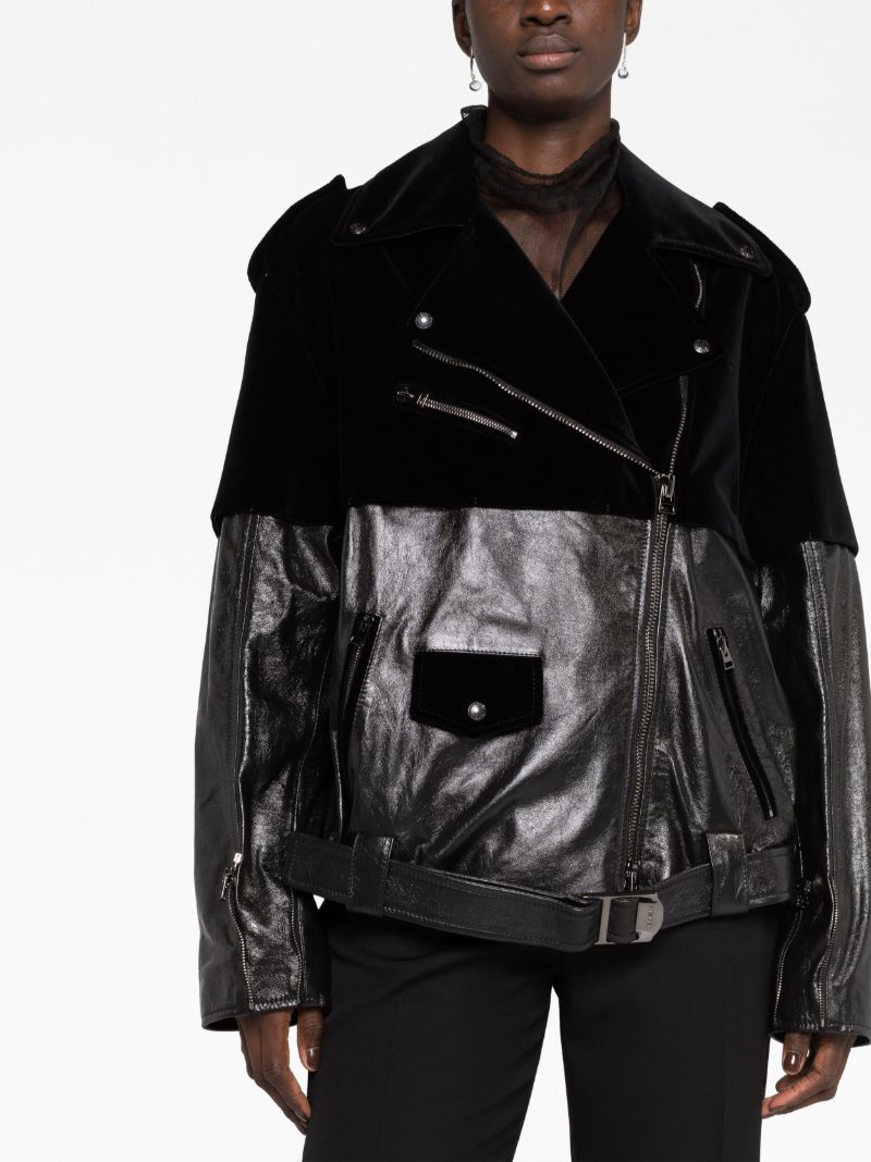Black Panelled Biker Jacket