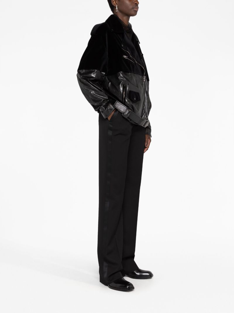 Black Panelled Biker Jacket