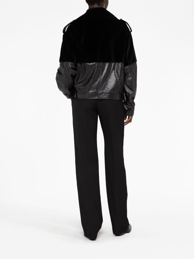 Black Panelled Biker Jacket