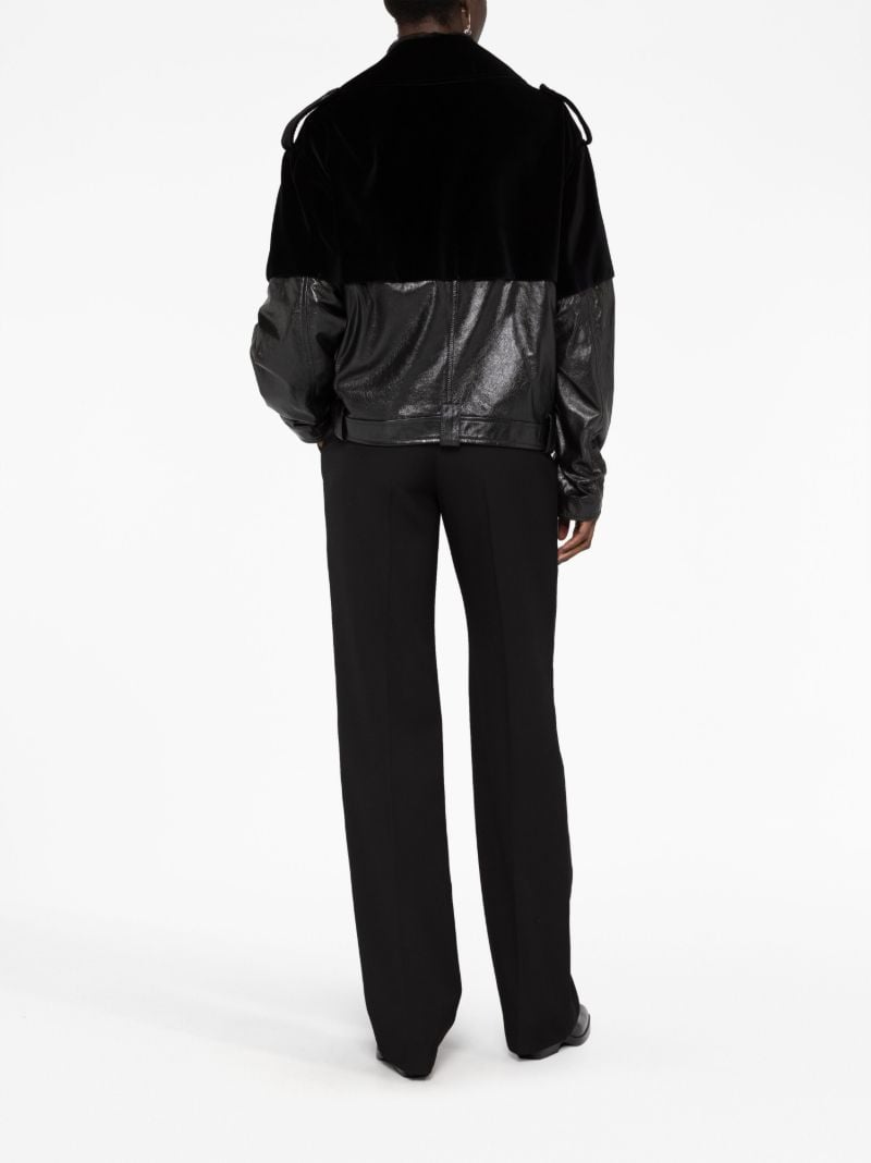 Black Panelled Biker Jacket