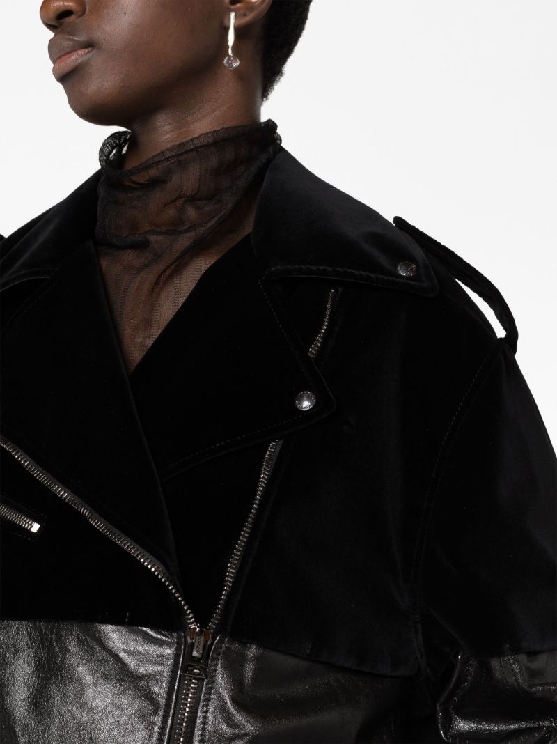Black Panelled Biker Jacket