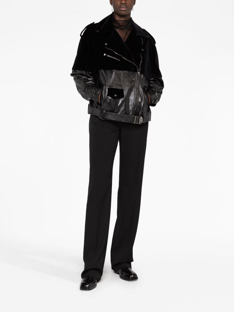 Black Panelled Biker Jacket