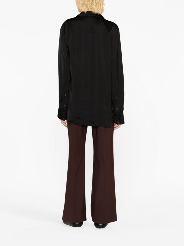 Black Tied Wrap Shirt