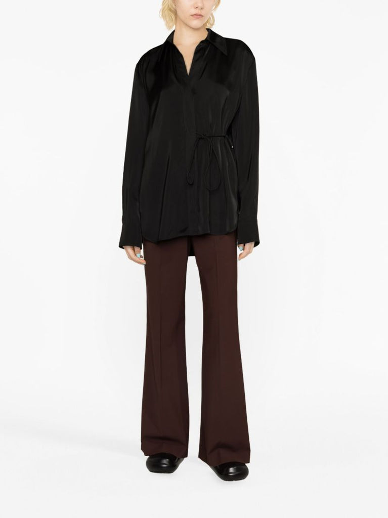 Black Tied Wrap Shirt