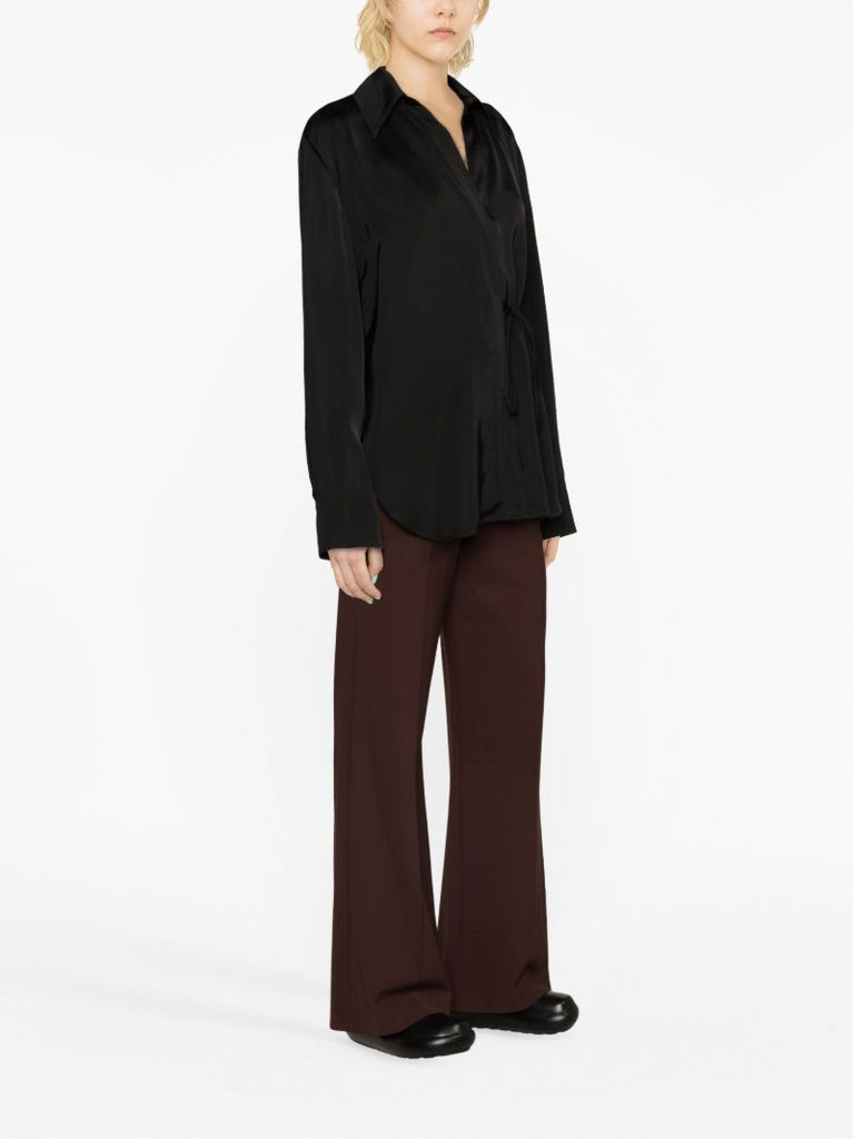 Black Tied Wrap Shirt