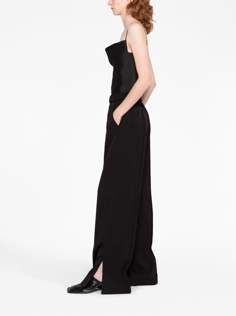 Black Wide Leg Track Pants