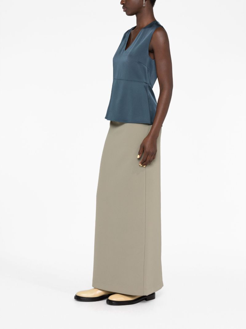 Blue V-neck Sleeveless Top