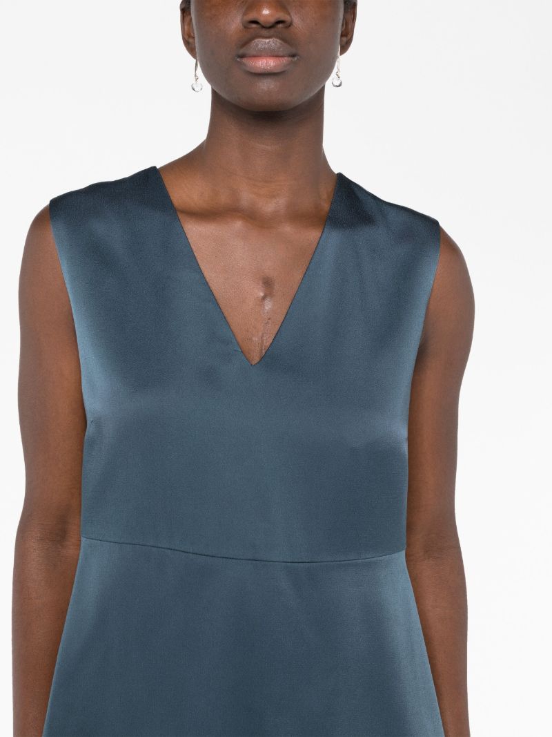 Blue V-neck Sleeveless Top