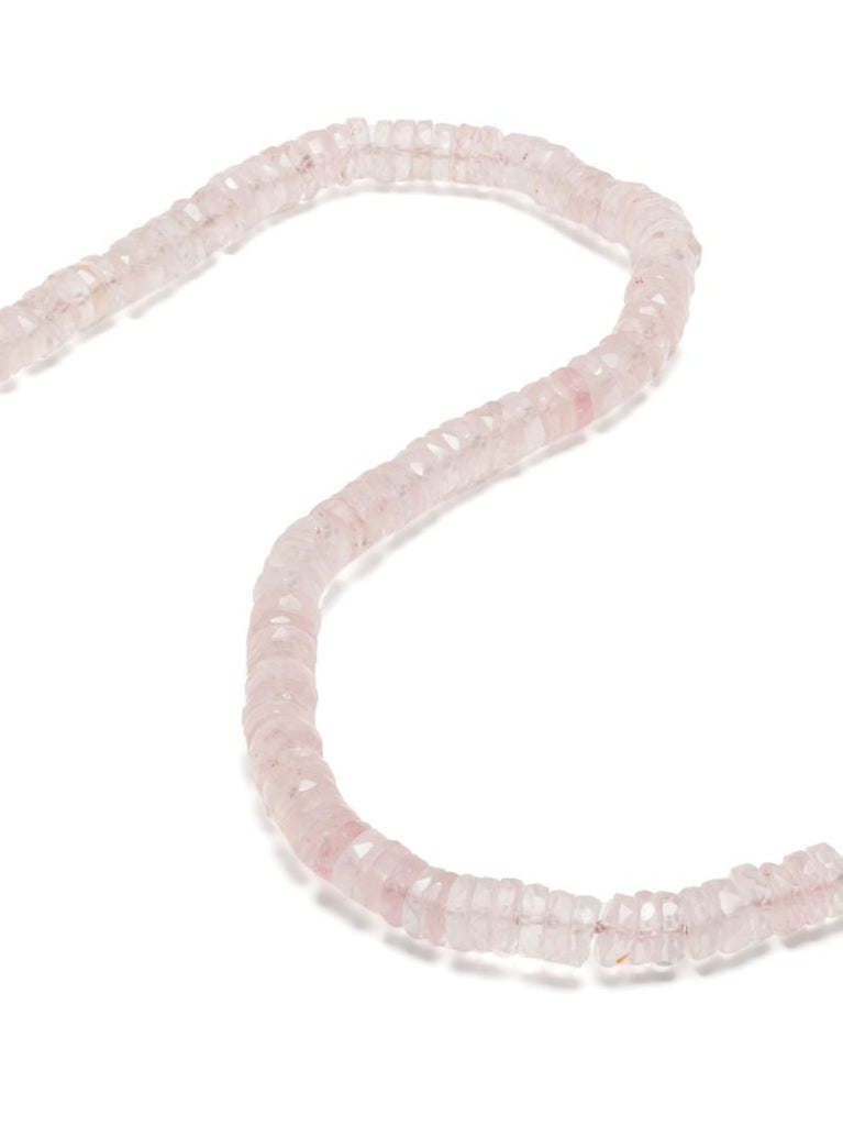 14k Yellow Gold Atlas Rose Quartz Bead Necklace