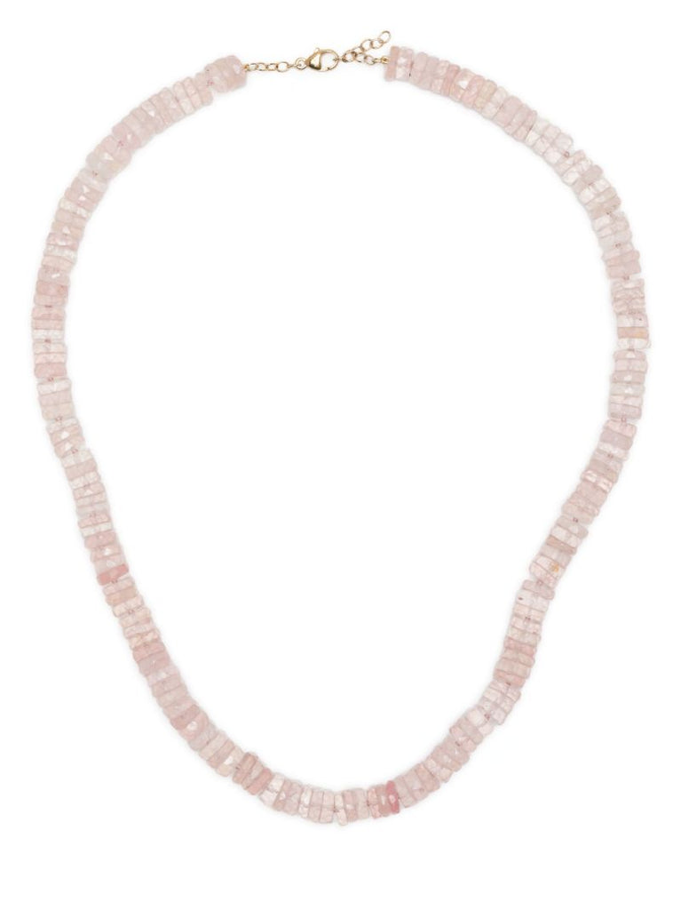 14k Yellow Gold Atlas Rose Quartz Bead Necklace