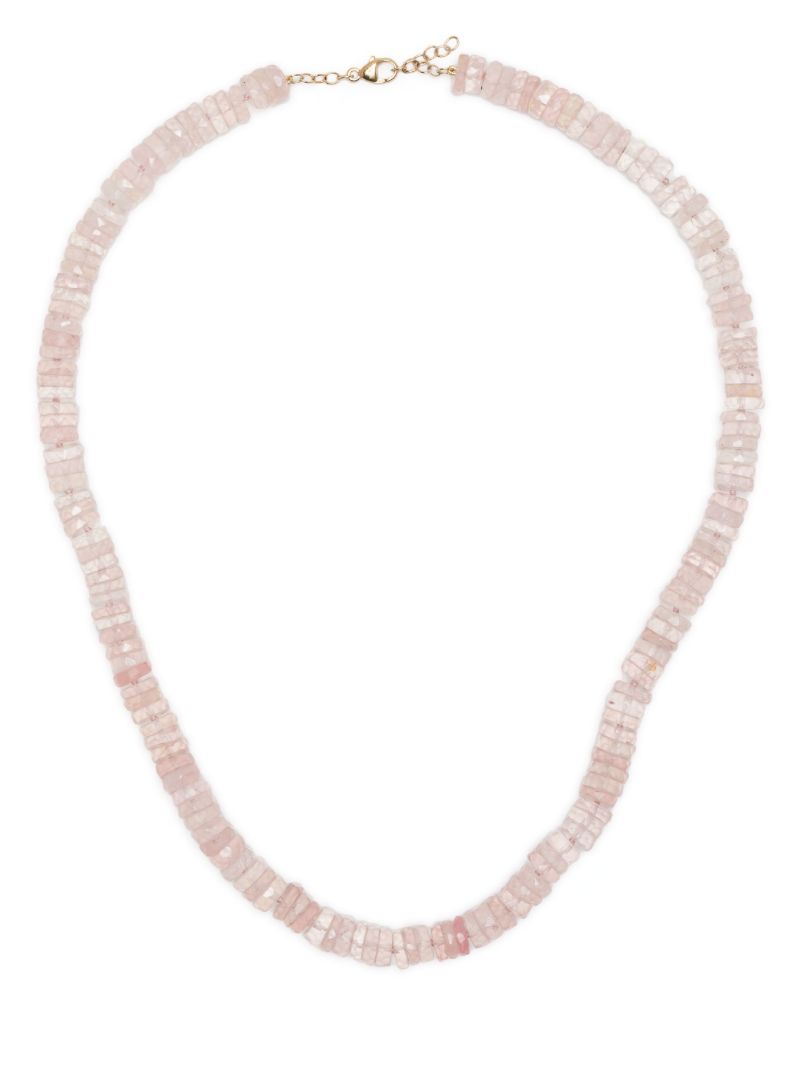 14k Yellow Gold Atlas Rose Quartz Bead Necklace