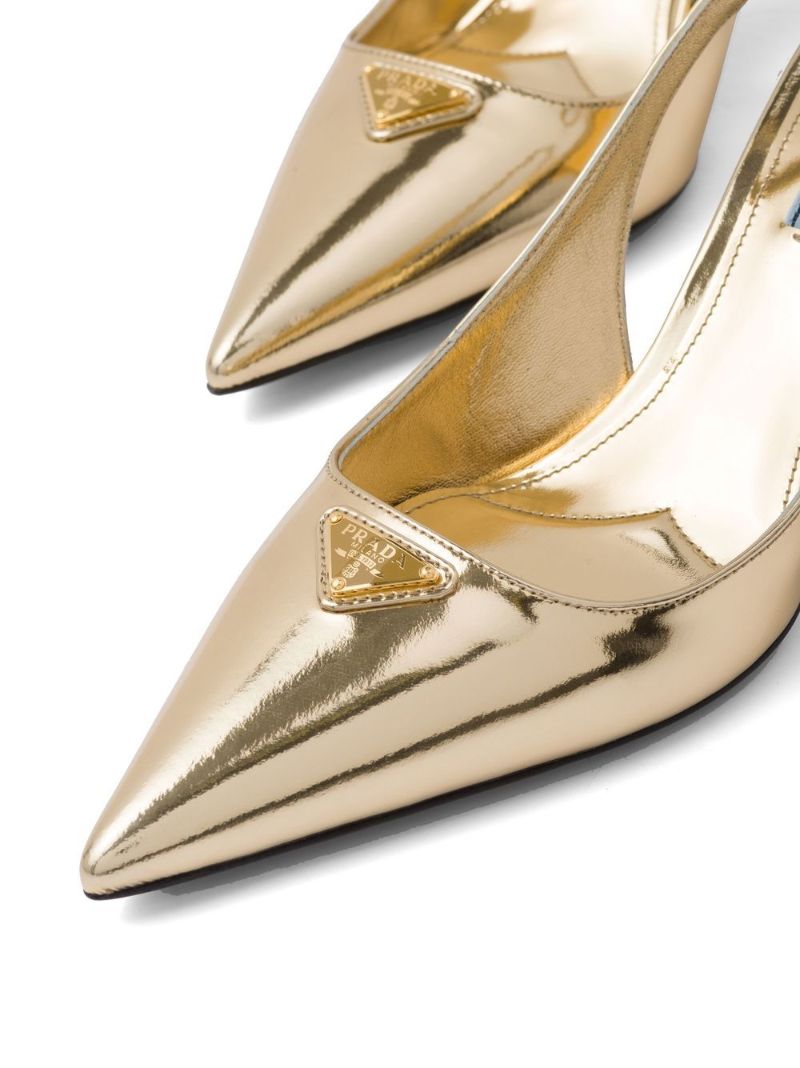 Gold-tone 65 Metallic Leather Pumps