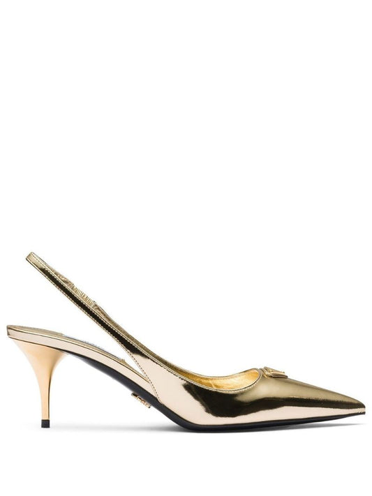 Gold-tone 65 Metallic Leather Pumps