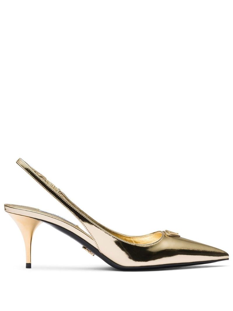 Gold-tone 65 Metallic Leather Pumps