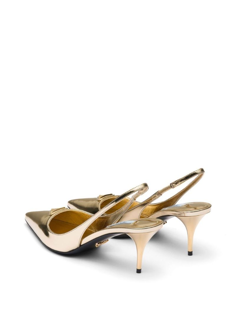 Gold-tone 65 Metallic Leather Pumps