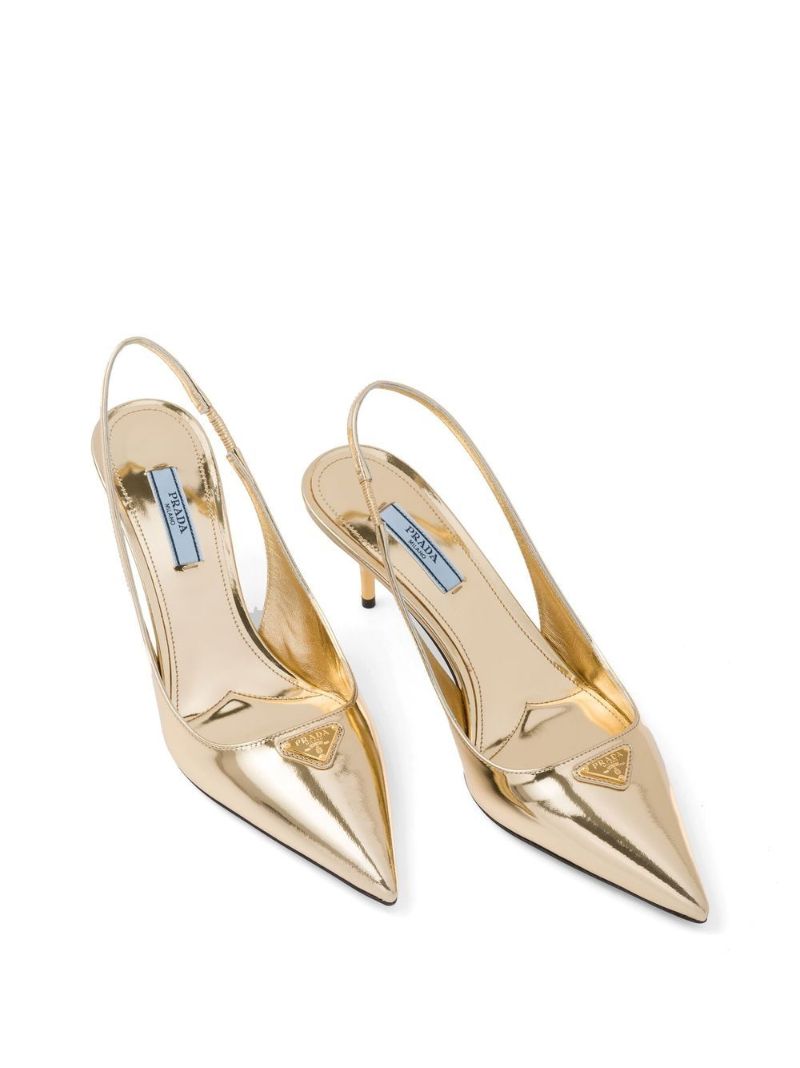 Gold-tone 65 Metallic Leather Pumps