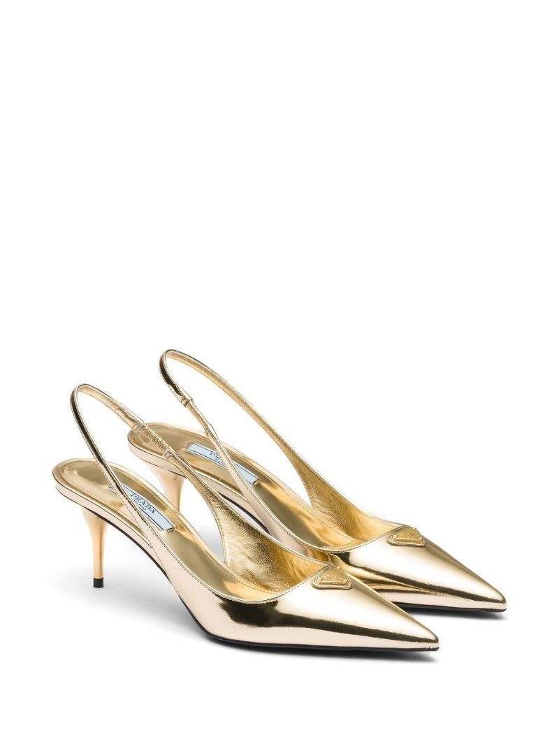 Gold-tone 65 Metallic Leather Pumps