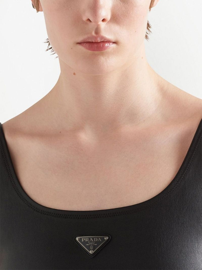 Black Leather Crop Top