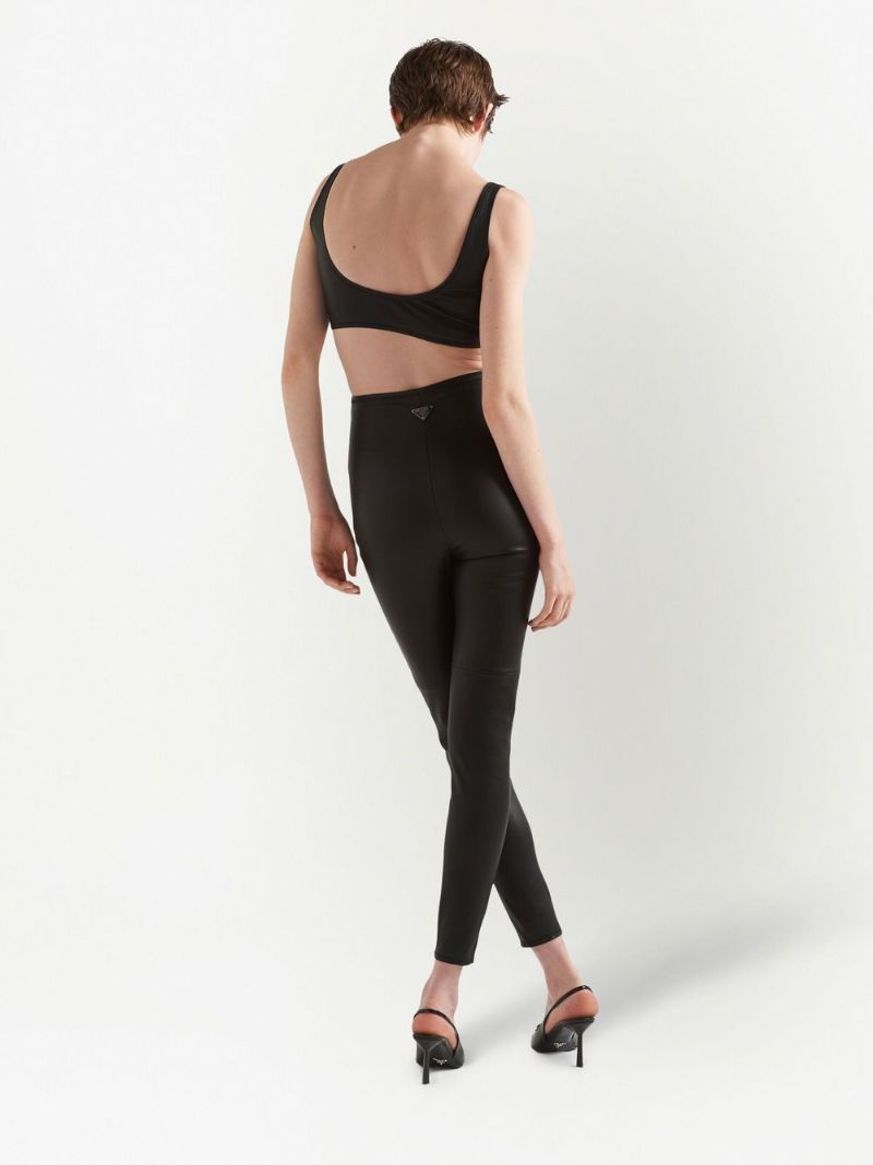 Black Leather Crop Top