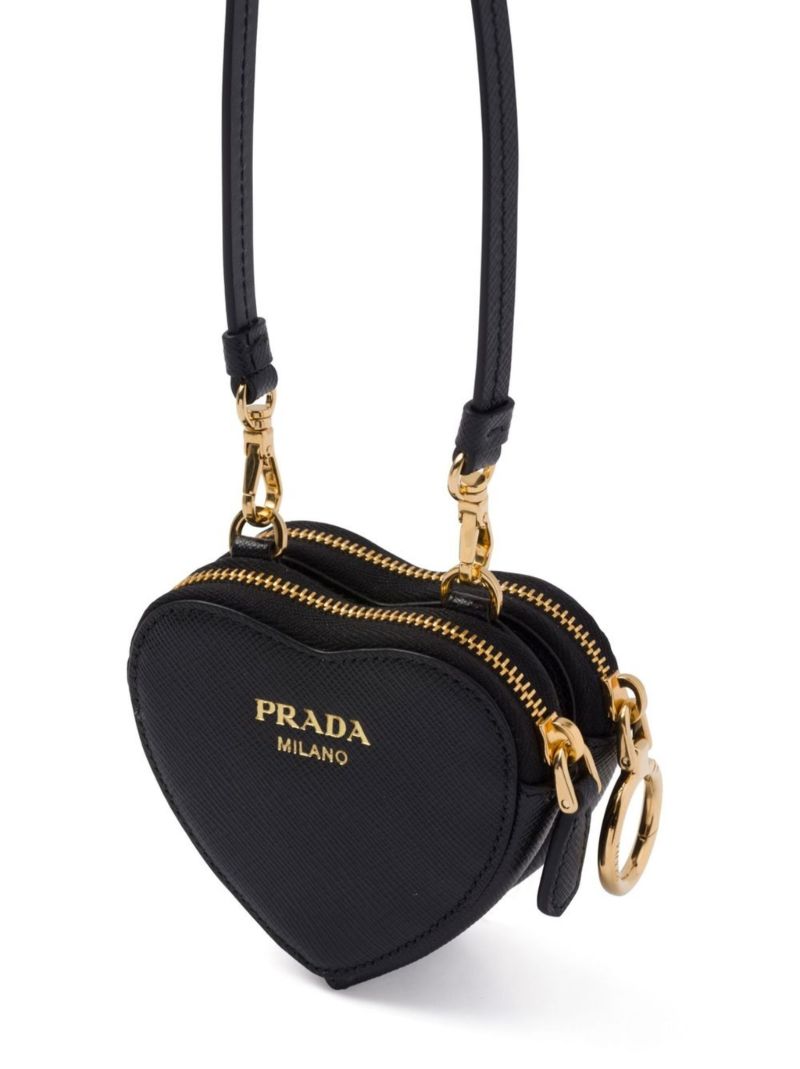 Black Mini Saffiano Leather Pouch