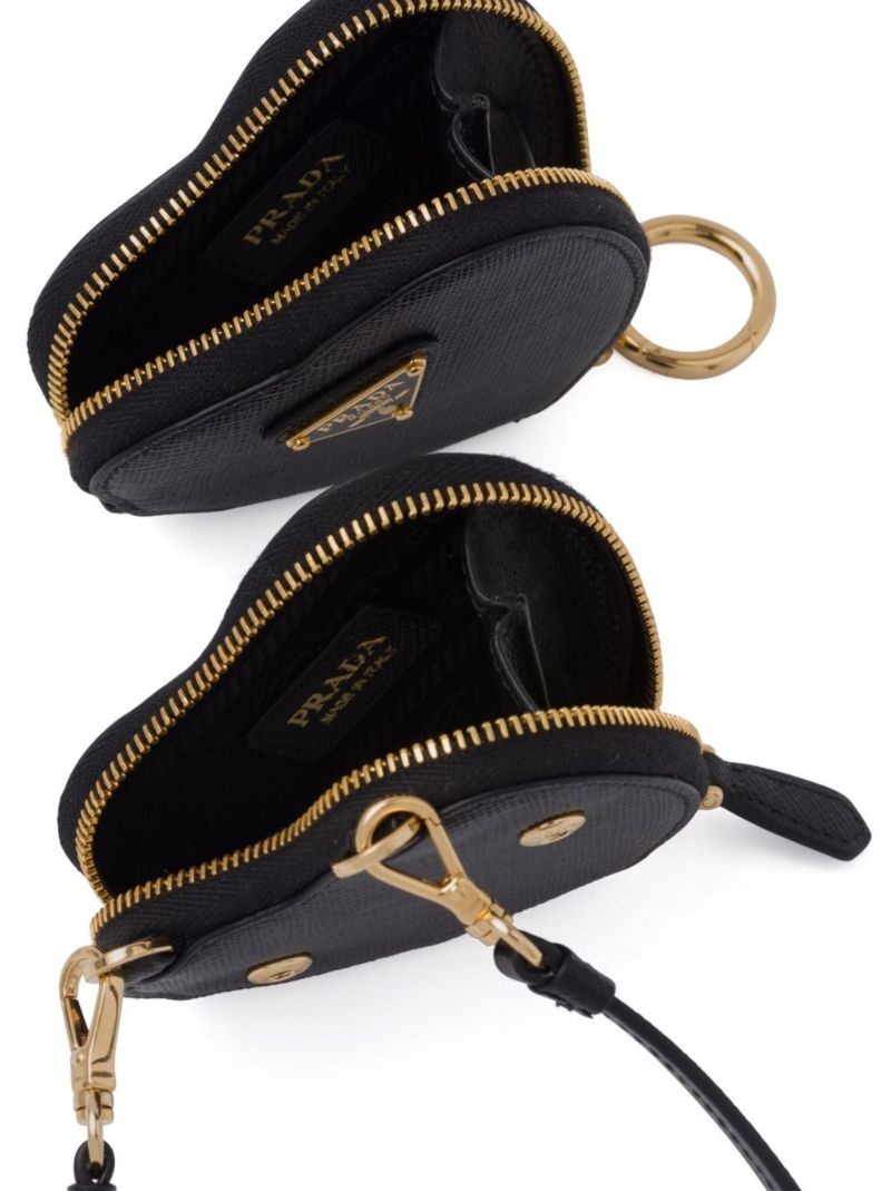 Black Mini Saffiano Leather Pouch