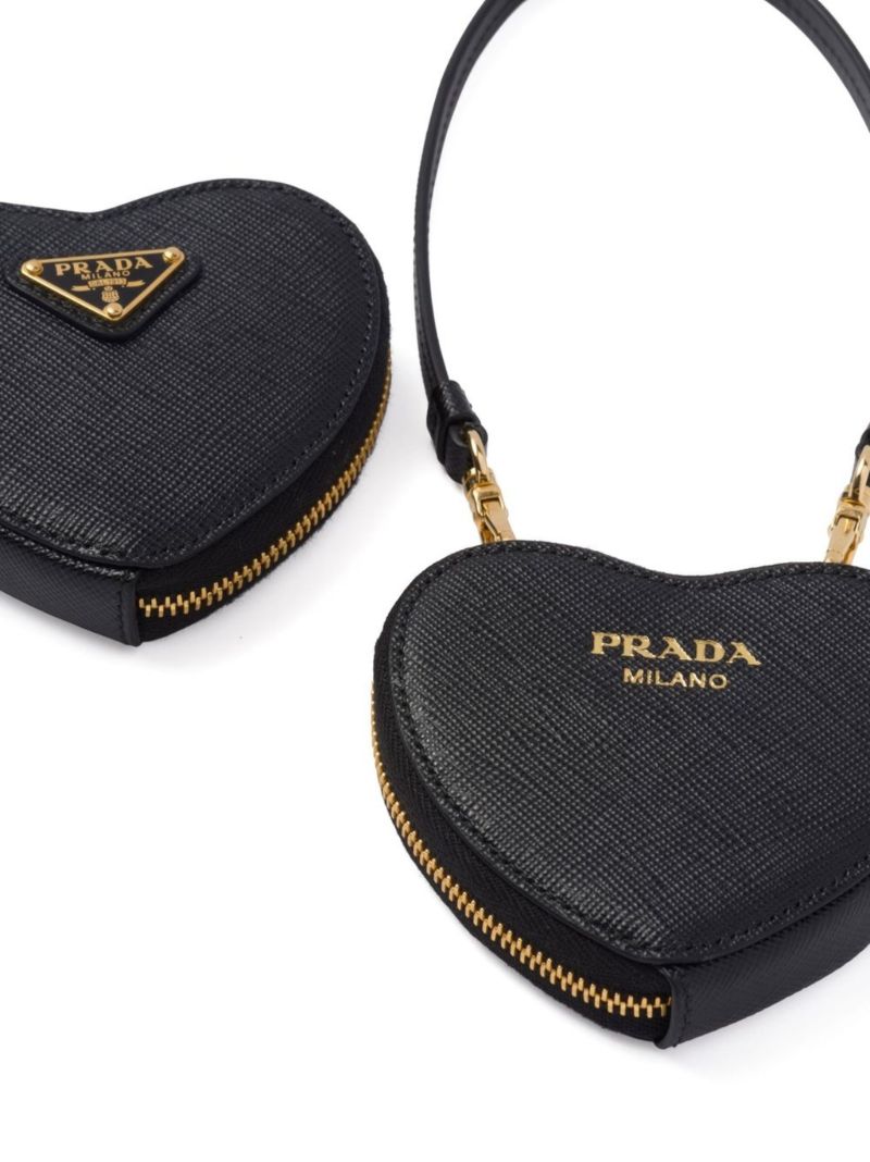 Black Mini Saffiano Leather Pouch