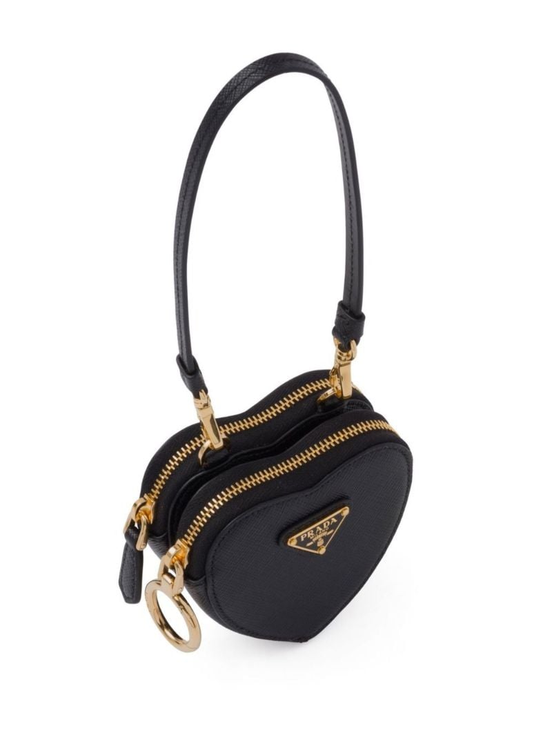 Black Mini Saffiano Leather Pouch