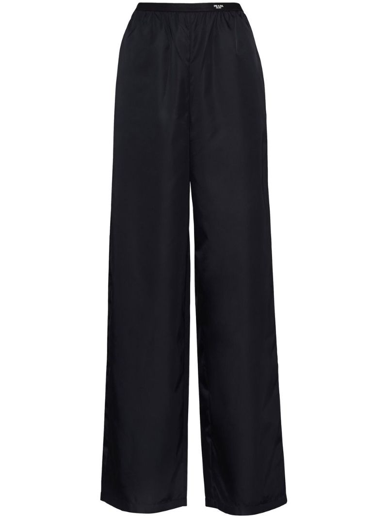 Black Re-nylon Wide-leg Trousers