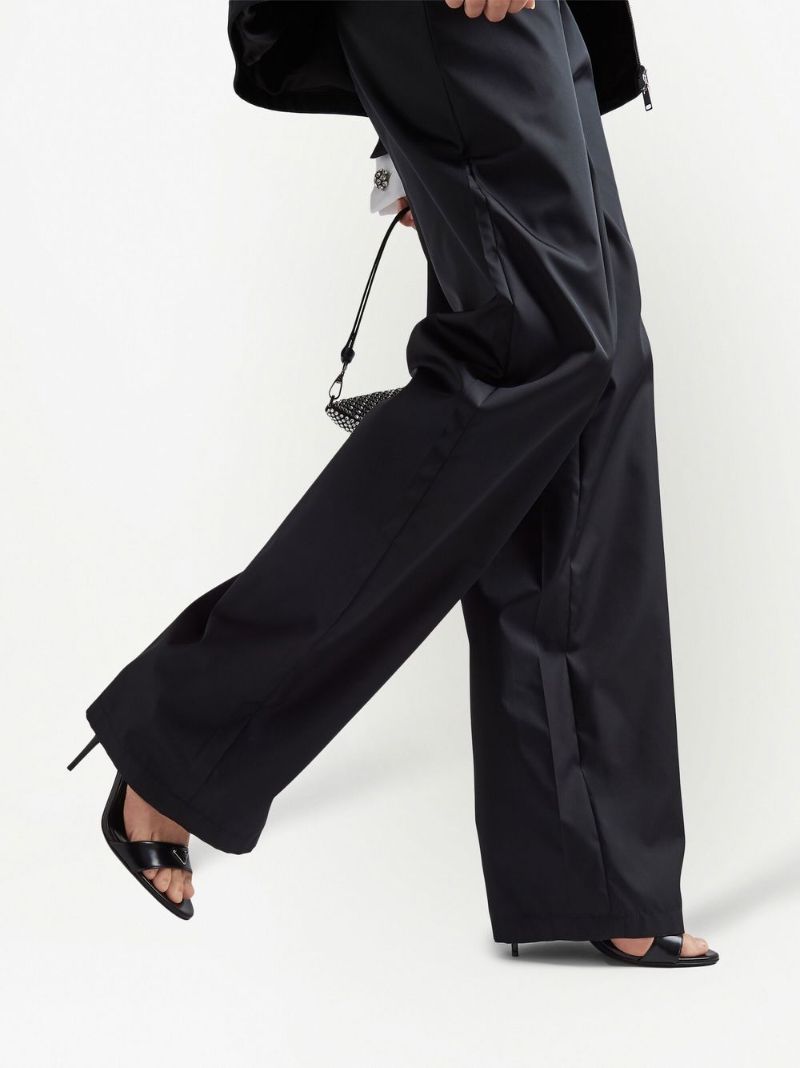 Black Re-nylon Wide-leg Trousers