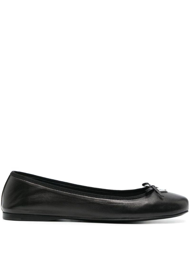 Black Triangle Logo Ballet Pumps
