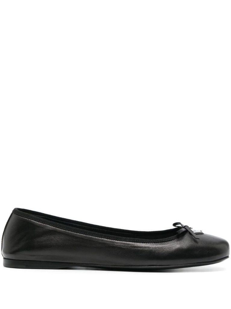 Black Triangle Logo Ballet Pumps