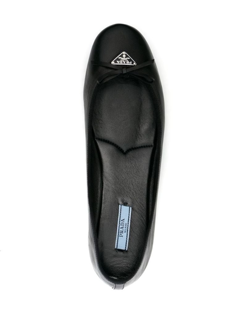Black Triangle Logo Ballet Pumps