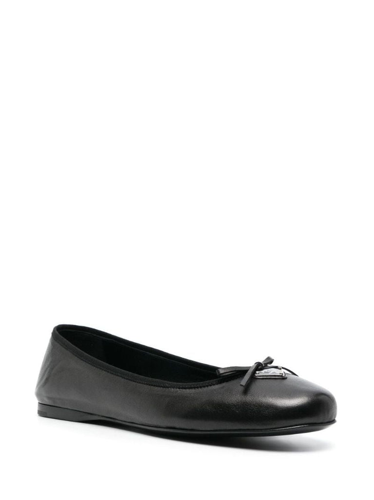 Black Triangle Logo Ballet Pumps