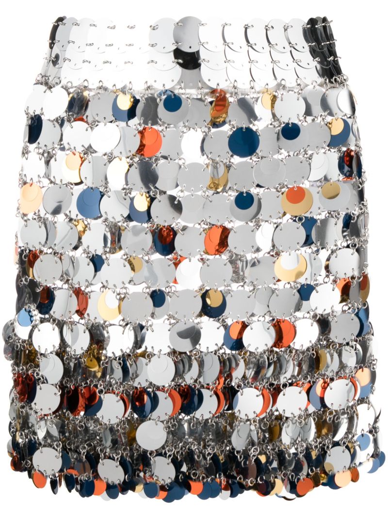 Silver Chain Mail Mini Skirt