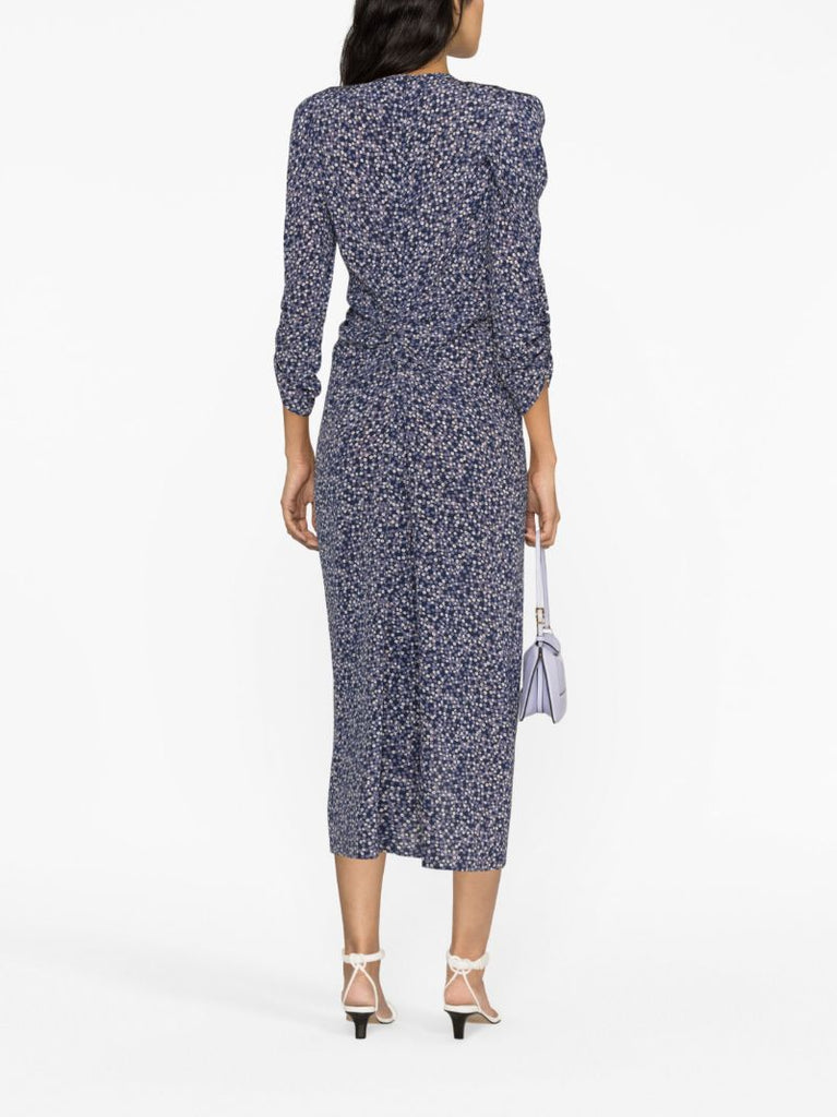 Blue Albini Abstract-print Midi Dress