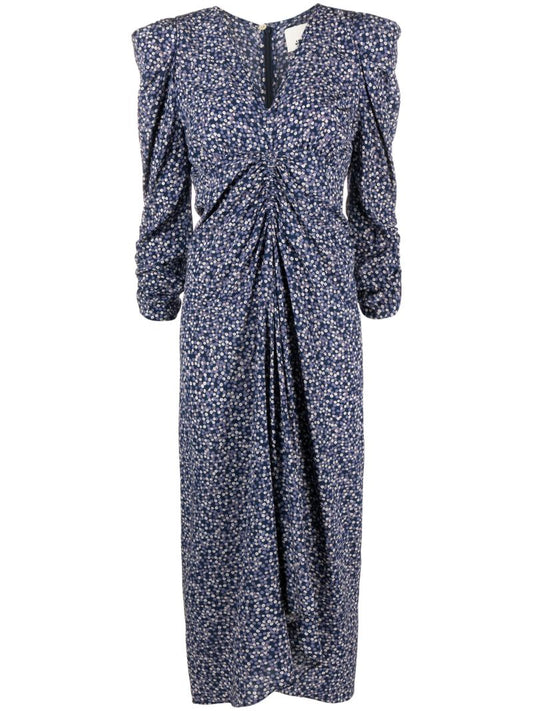 Blue Albini Abstract-print Midi Dress