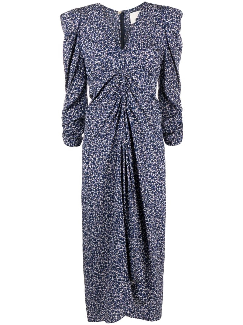 Blue Albini Abstract-print Midi Dress