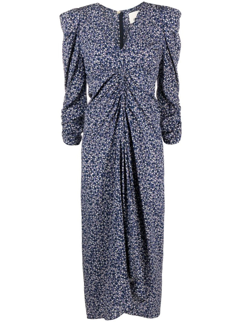 Blue Albini Abstract-print Midi Dress