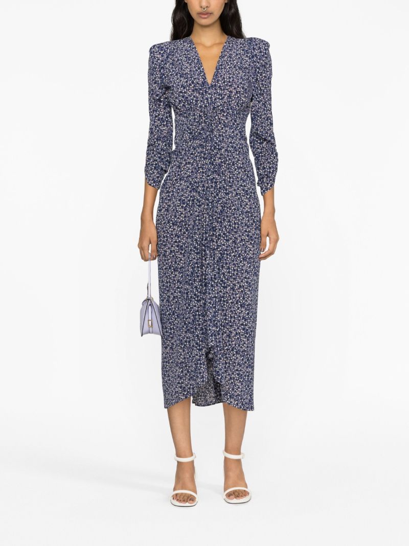 Blue Albini Abstract-print Midi Dress