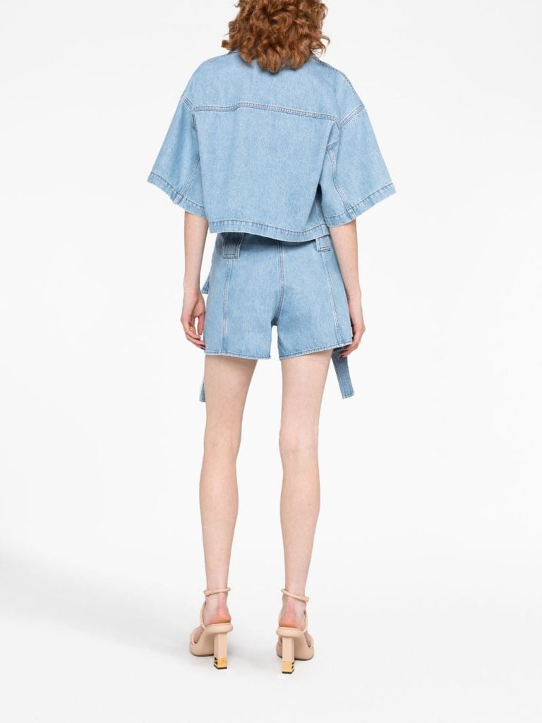 Blue Cropped Denim Jacket