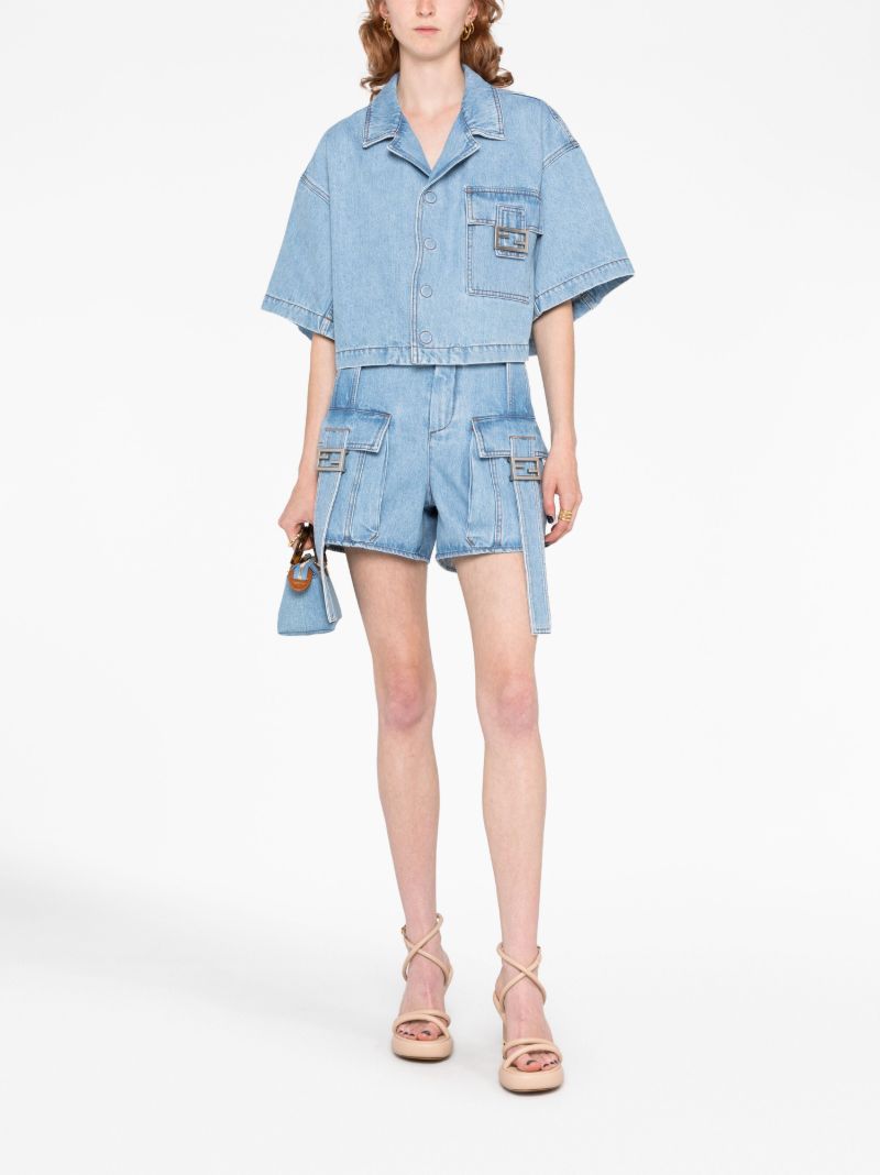 Blue Cropped Denim Jacket