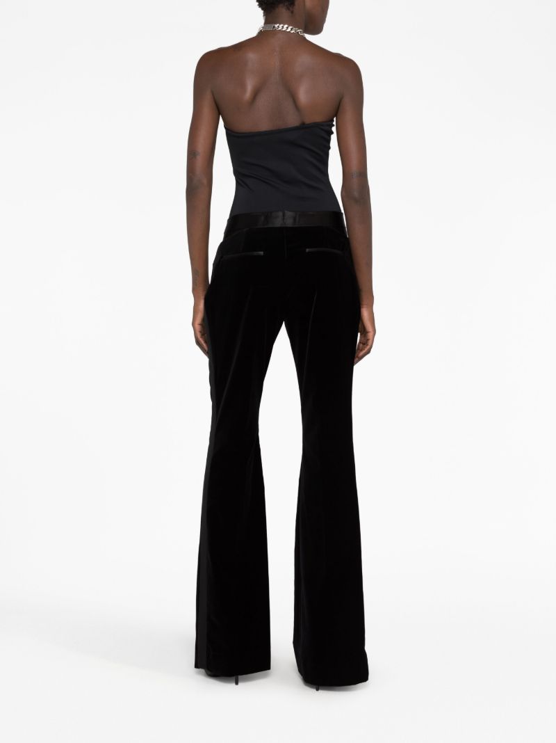 Black High Waist Flared Trousers