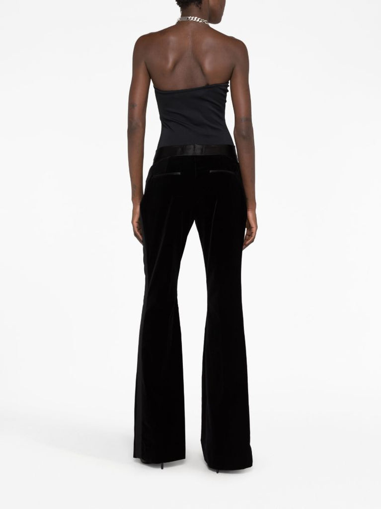 Black High Waist Flared Trousers