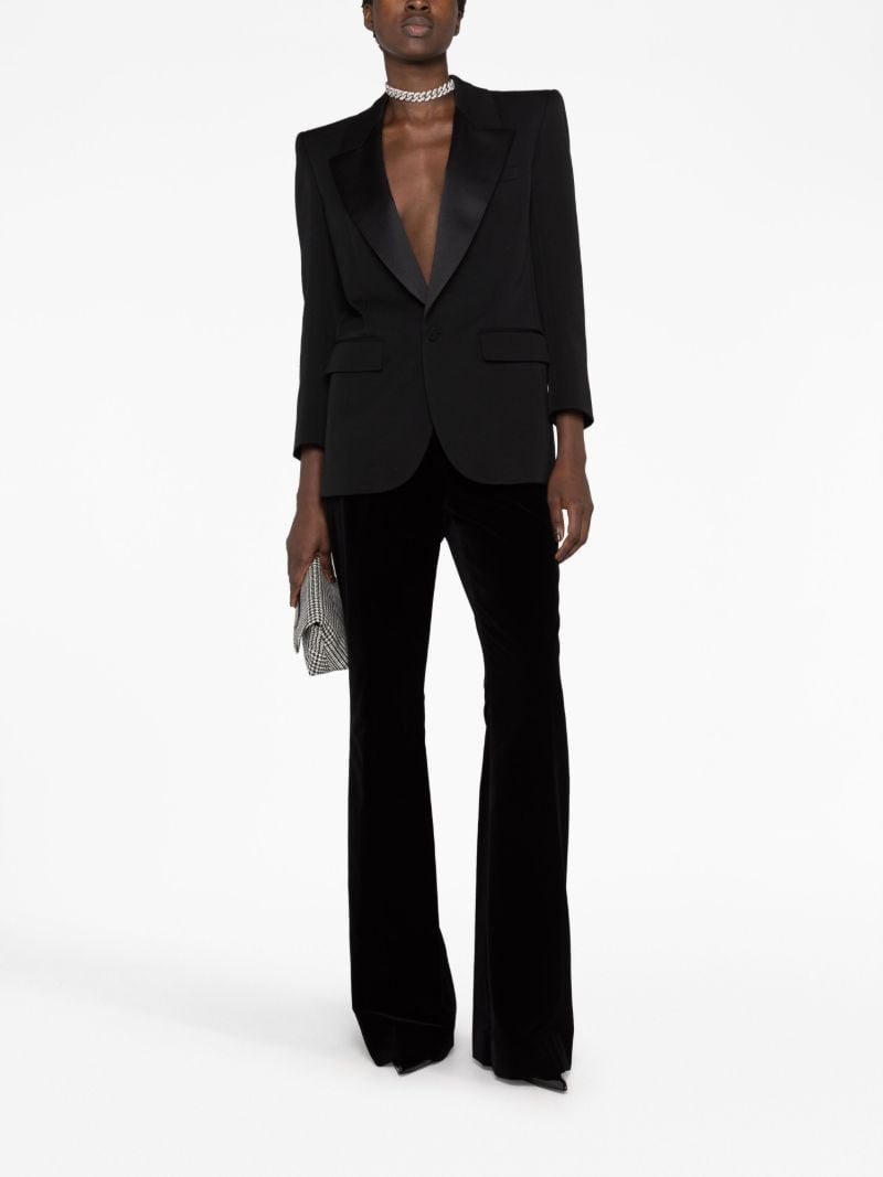 Black High Waist Flared Trousers