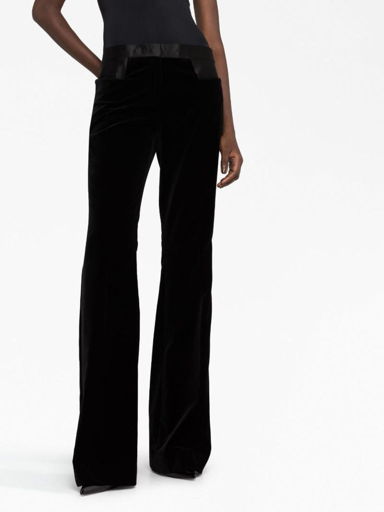Black High Waist Flared Trousers