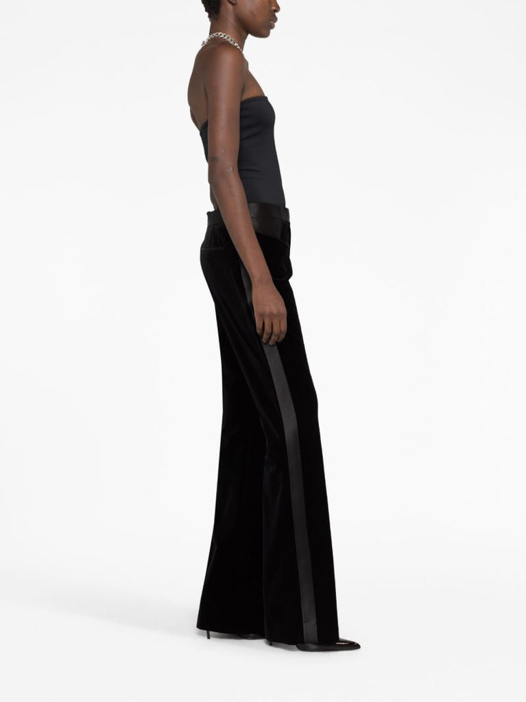 Black High Waist Flared Trousers